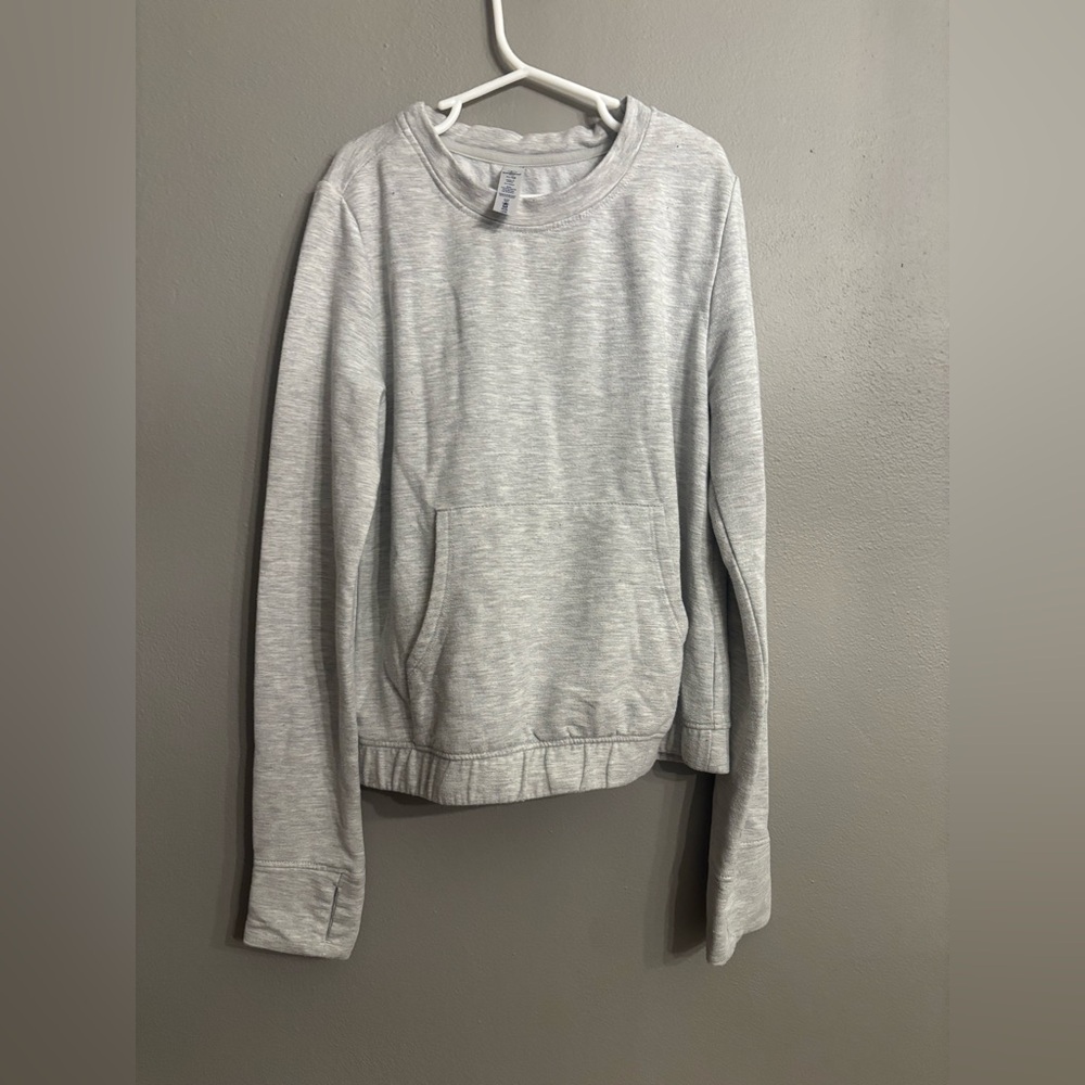 90 Degree By Reflex Light Gray Crew Neck Sweater